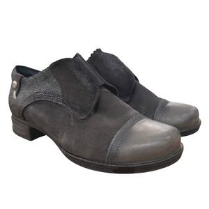 Wanda Panda‎ Leather Ankle Boots Comfort Block Heel Shoes Gray 7.5 Made in Spain